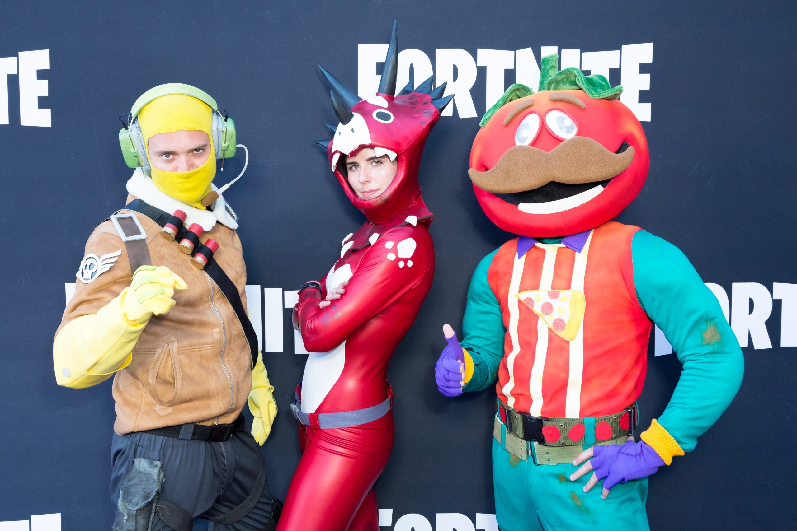 Cosplayers at Epic Games' Fortnite Party Royale on June 12, 2018 in Los Angeles, California. (Photo by Greg Doherty/Getty Images)