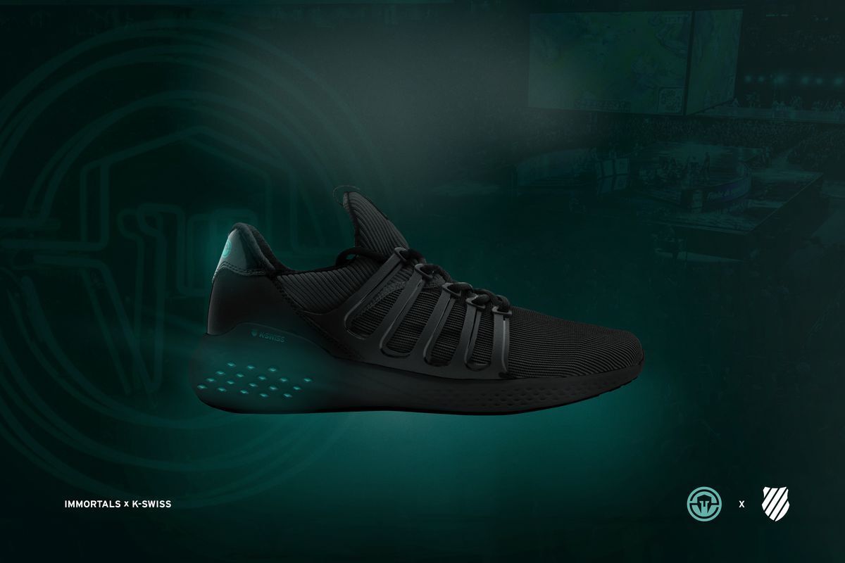 K-Swiss’ first esports shoe comes through a partnership with North American esports organization Immortals. The first shoe they released is a lifestyle sneaker called the “Icon.”