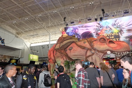 Things like a giant T-Rex can help you navigate PAX.