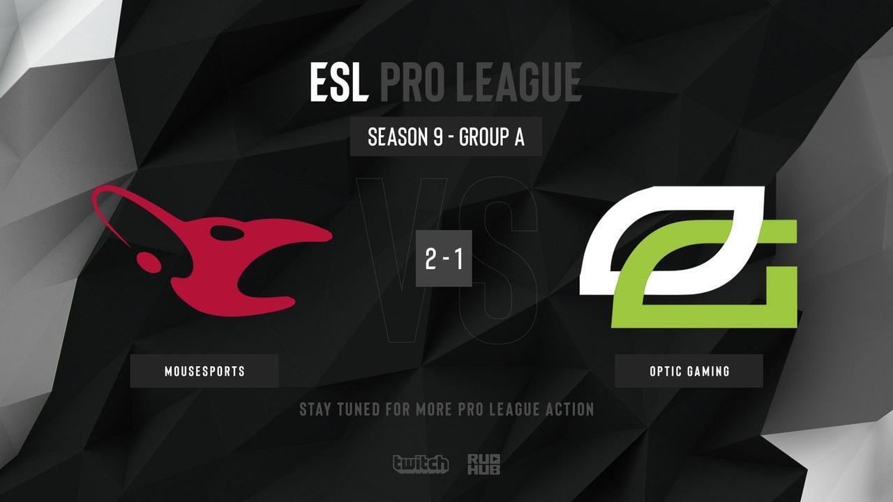 Mousesports finished first, over OpTic Gaming, in Group A of the ESL Pro League Season 9 European Division. (Image courtesy of @csruhub / Twitter)