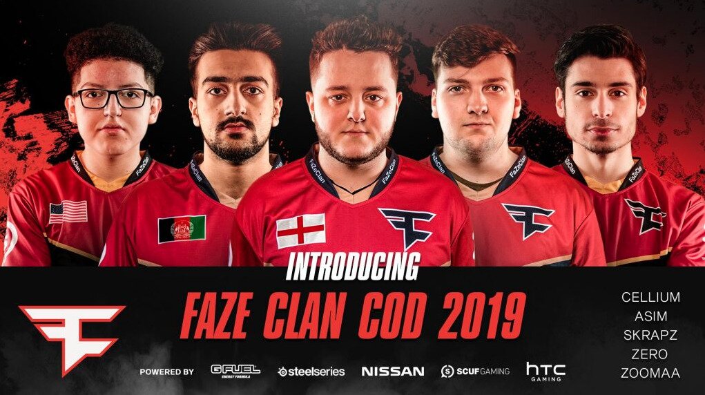 The new FaZe Clan Call of Duty roster will occupy the Red Reserve CWL slot. (Image courtesy of FaZe Clan)