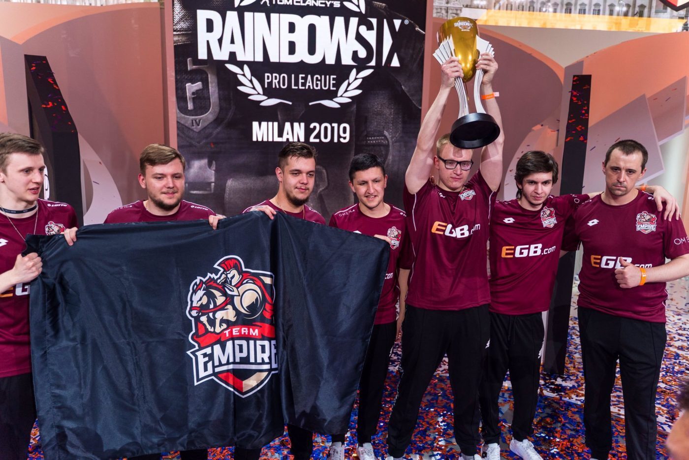 Team Empire finish first at the Rainbow Six Siege Season 9 finals in Italy. (Image courtesy of Team Empire)