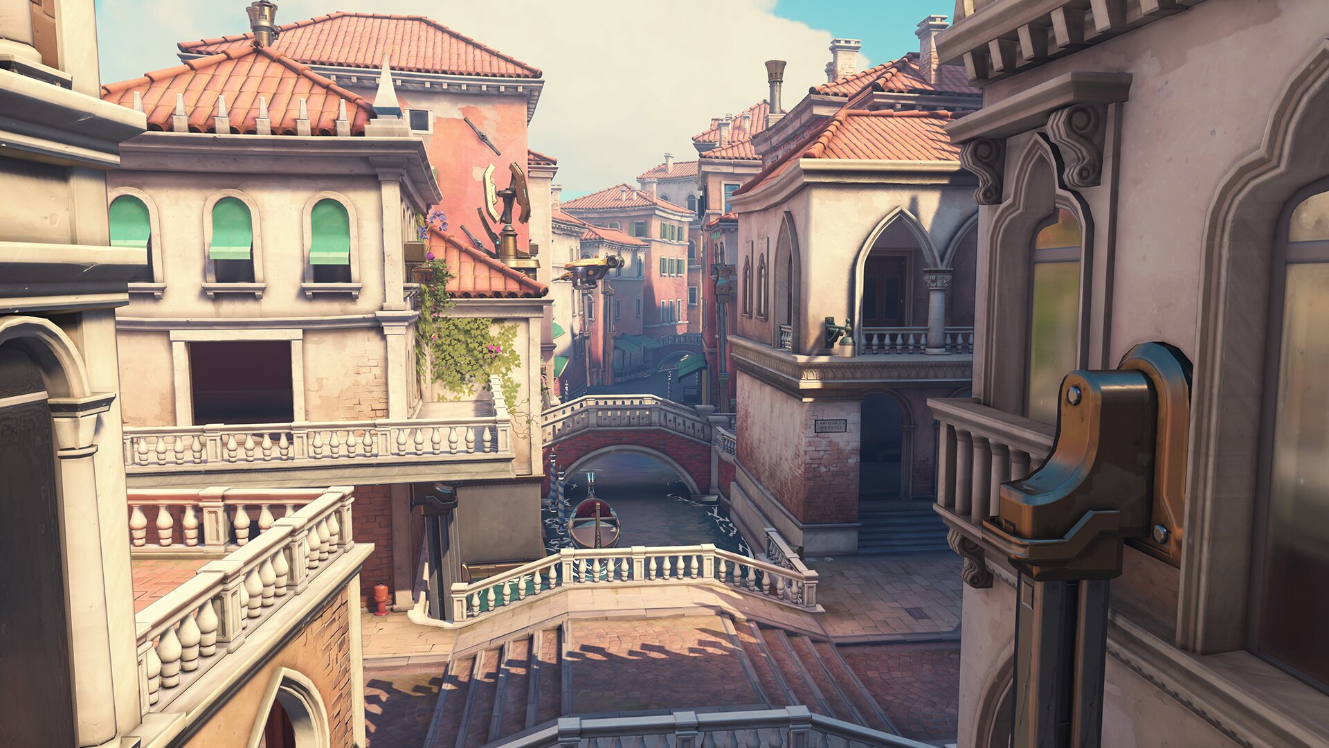 Rialto is one of several Overwatch maps that feature choke points for defensive players. (Image courtesy of Blizzard)