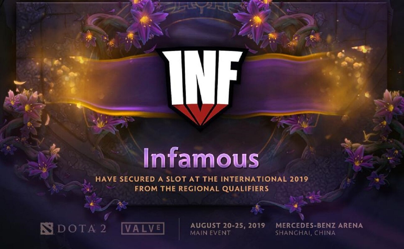 Infamous take the top spot in the SA Qualifier for The International 2019. (Image via @wykrhm / Twitter)