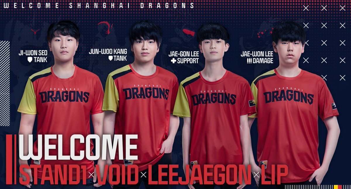 Stand1, Void, LeeJaeGon and LIP are the final additions to the 12-player roster (Image via Shanghai Dragons)