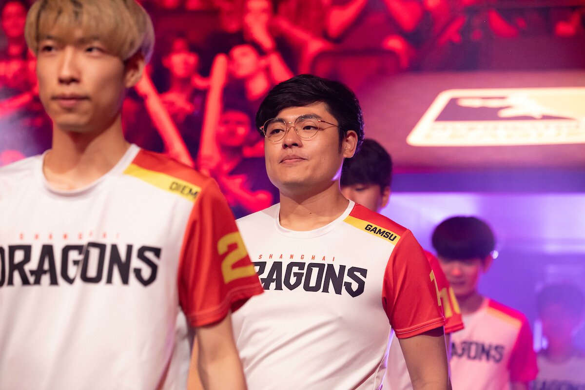 Gamsu finds himself reunited with his former Uprising teammate NotE in Dallas (Photo via Robert Paul for Blizzard Entertainment)