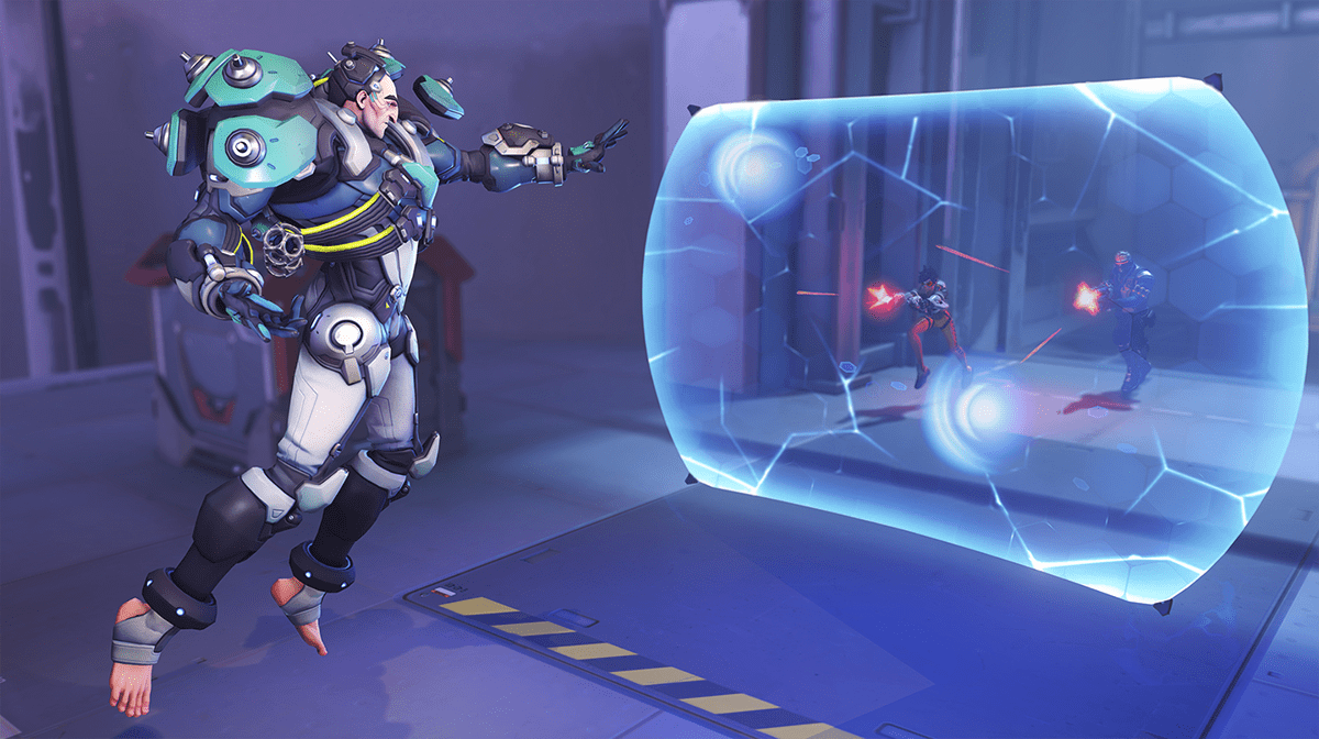 The reduction of shield values for several main tanks on the Overwatch PTR looks to end the double shield meta (Image via Blizzard)