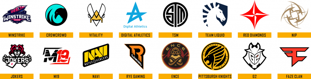 All 16 teams who will partake in the PEL Phase 1.