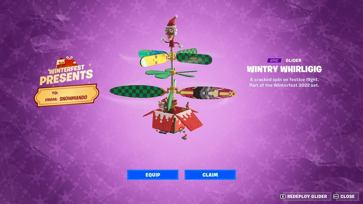  Best Fortnite Gliders - Wintry Whirligig
