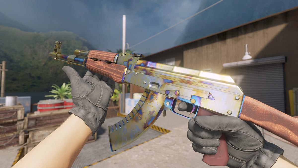 AK-47 Case Hardened Gold Gem Pattern 784