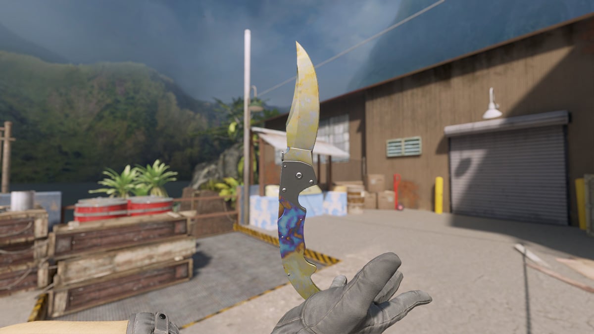 Falchion Knife Case Hardened Gold Gem Pattern 926