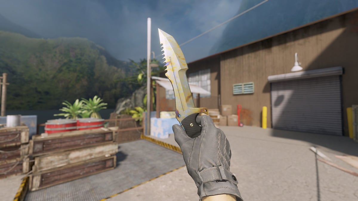 Huntsman Knife Case Hardened Gold Gem Pattern 759