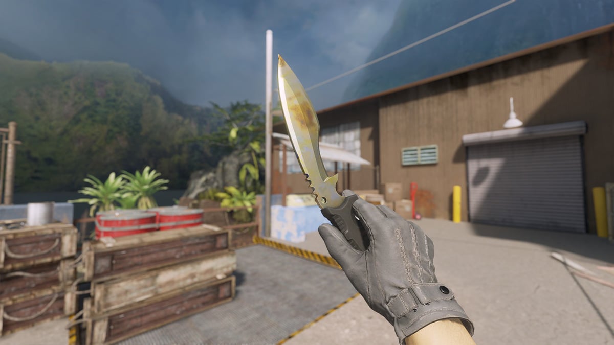 Kukri Knife Case Hardened Gold Gem Pattern 956