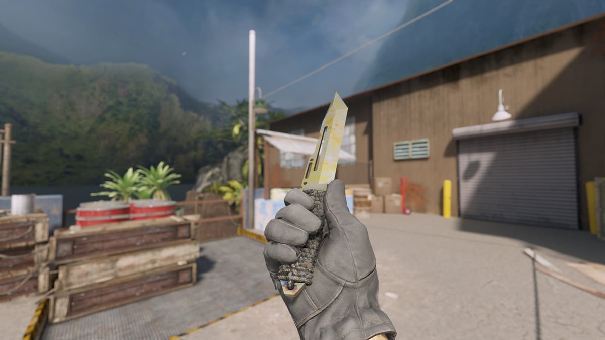 Paracord Knife Case Hardened Gold Gem Pattern 521