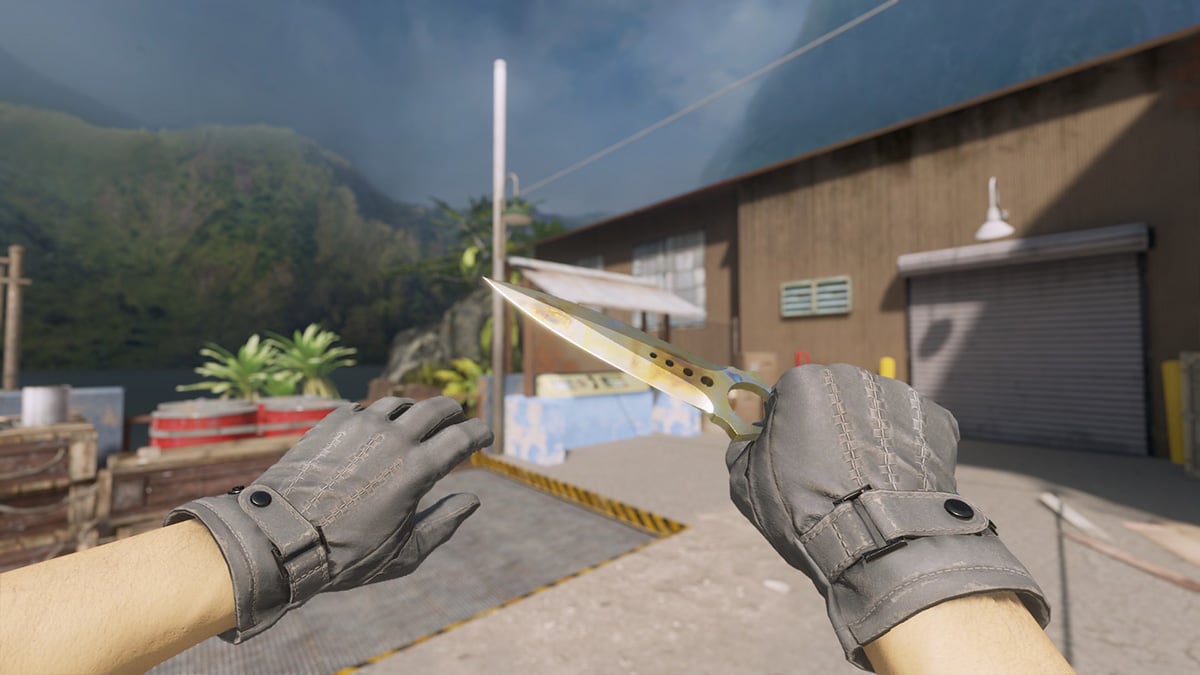 Skeleton Knife Case Hardened Gold Gem Pattern 914