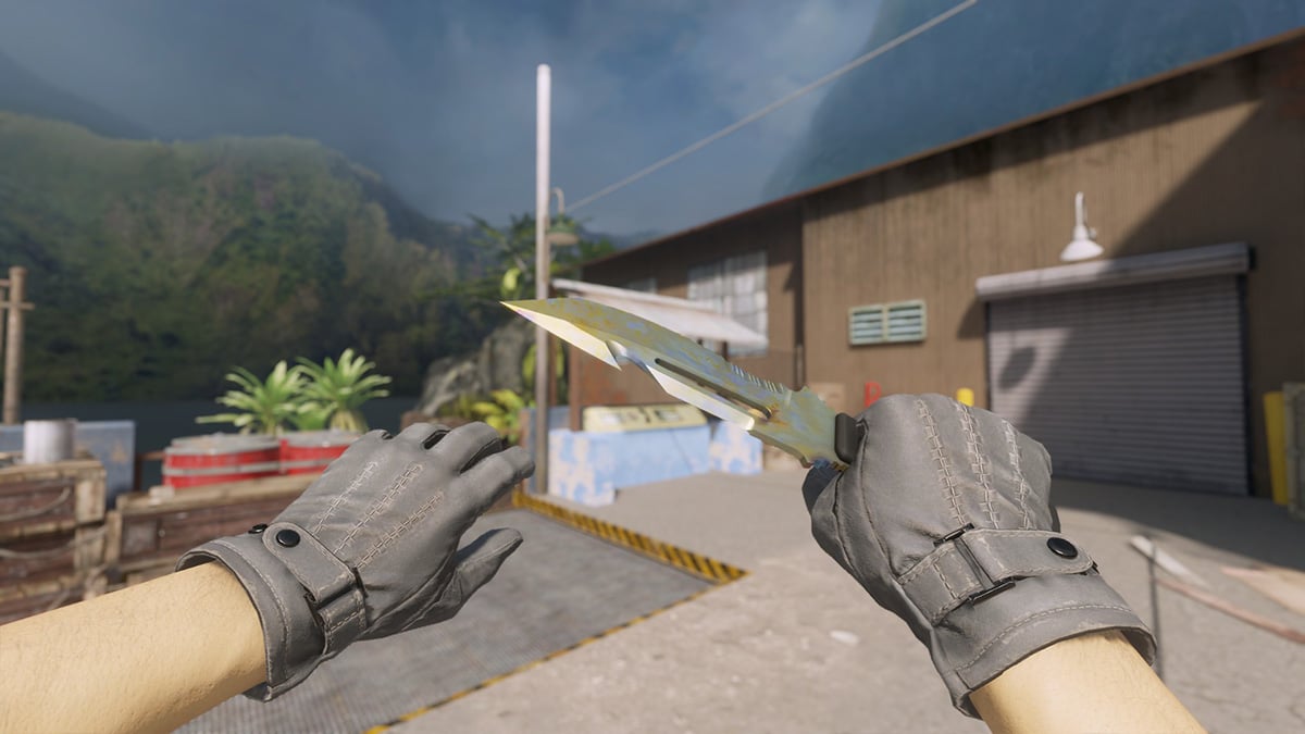 Survival Knife Case Hardened Gold Gem Pattern 927