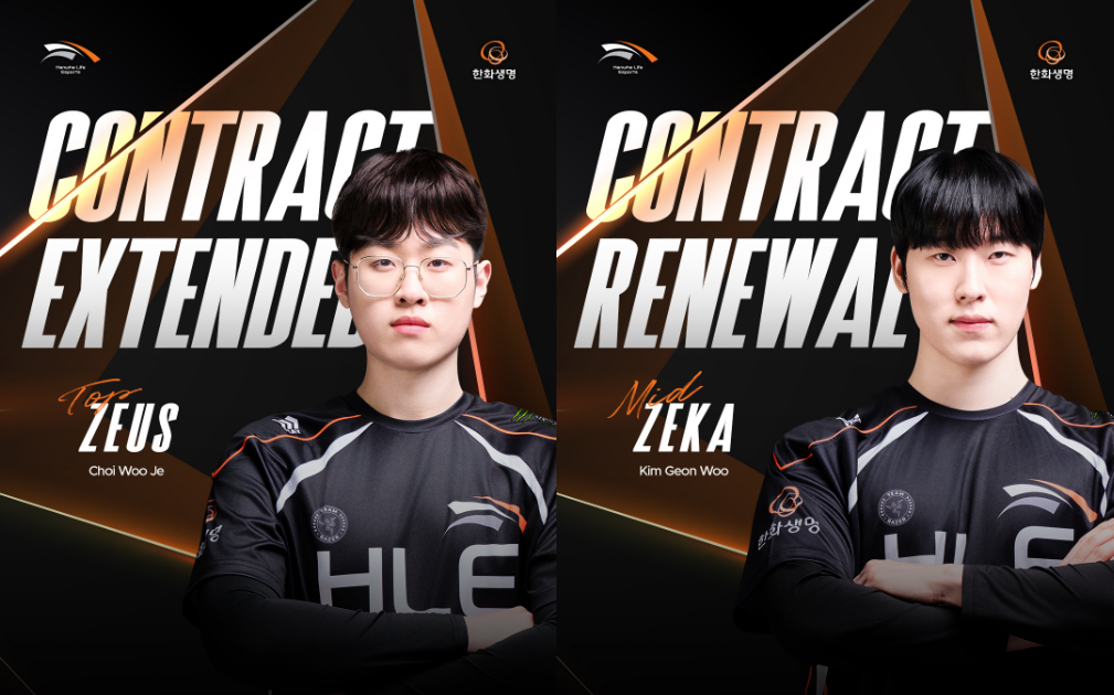 Hanwha Life Esports re-signs Zeus and Zeka for 2026