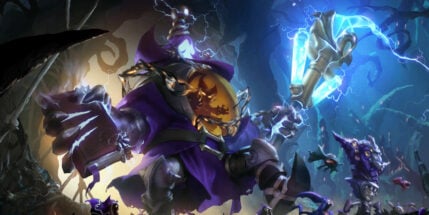Veigar's levelled up art from Legends of Runeterra
