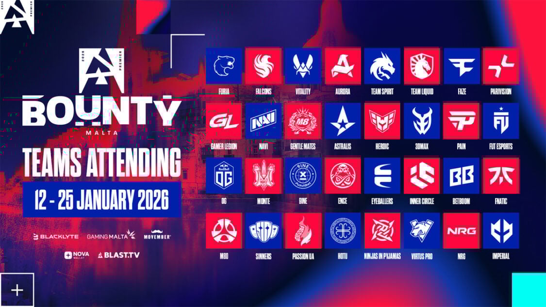 BLAST Bounty Season 1 2026 announces team list, with some top orgs skipping out