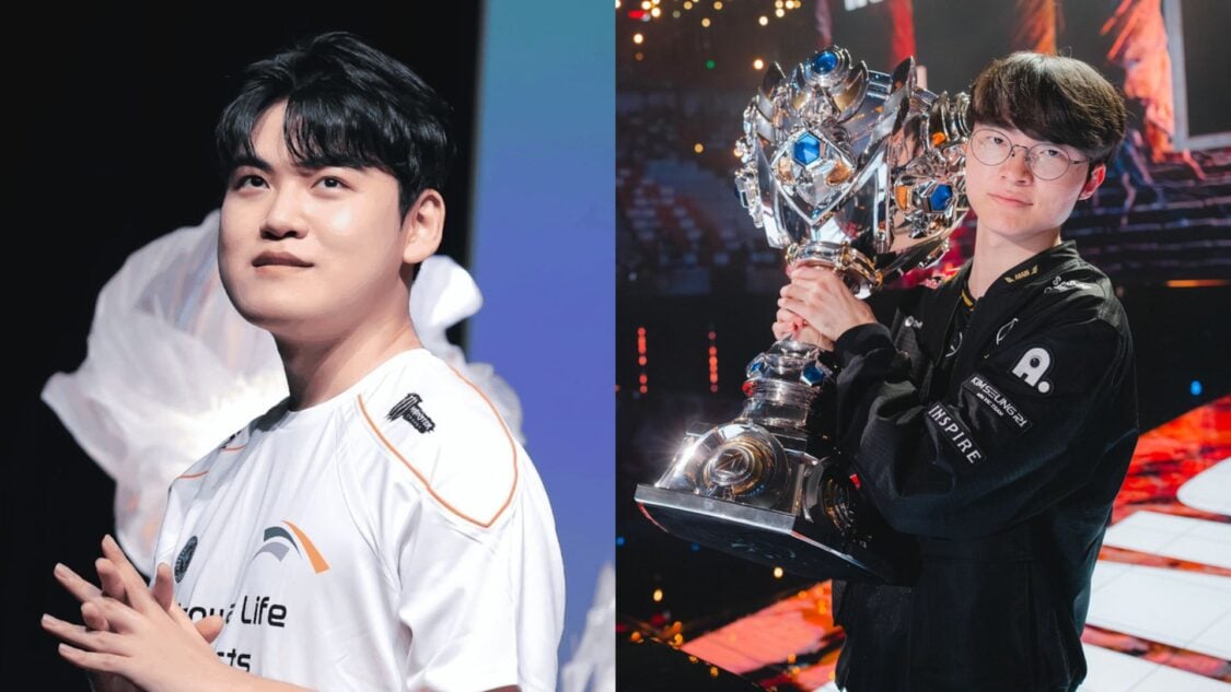 HLE Gumayusi and T1 Faker