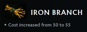 Iron Branch cost increase Dota 2