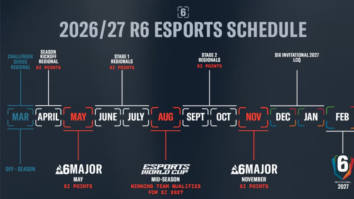 Rainbow Six Siege X Esports schedule 2026 to 2027