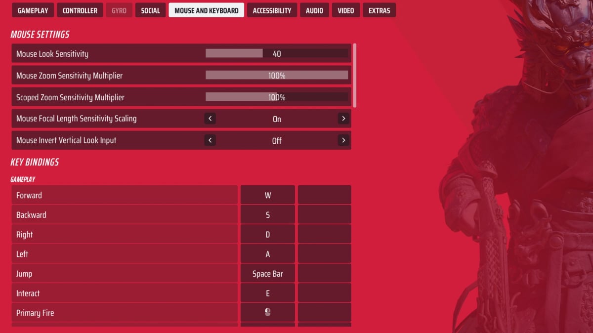 the finals settings mouse