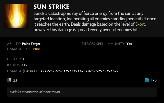 Sun Strike (Image via Dota 2)