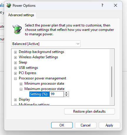Setting PC Processor State