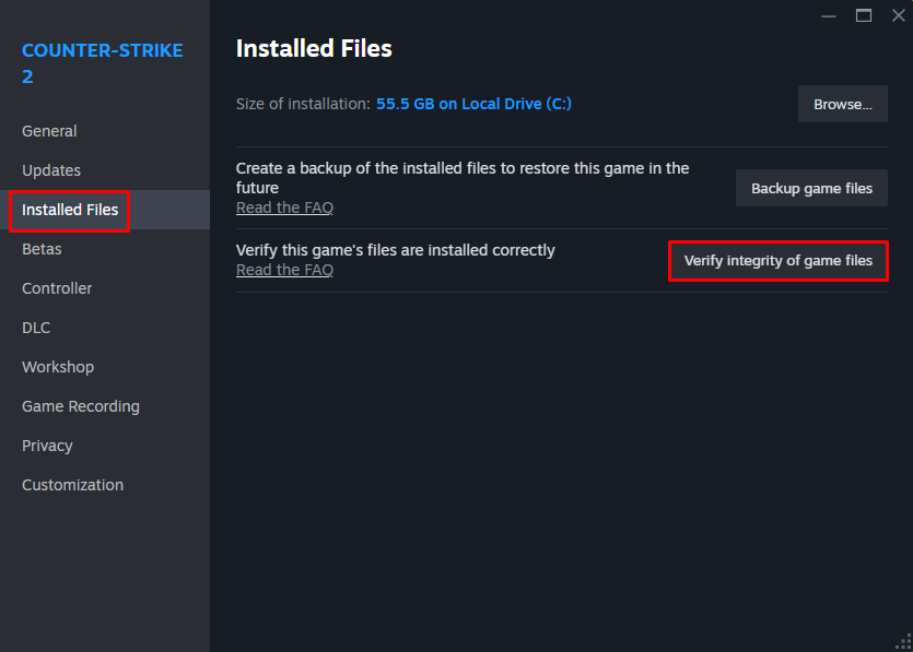 Verify Integrity of Game Files