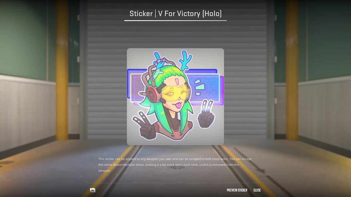 V For Victory (Holo) (CS2 Anime Stickers)