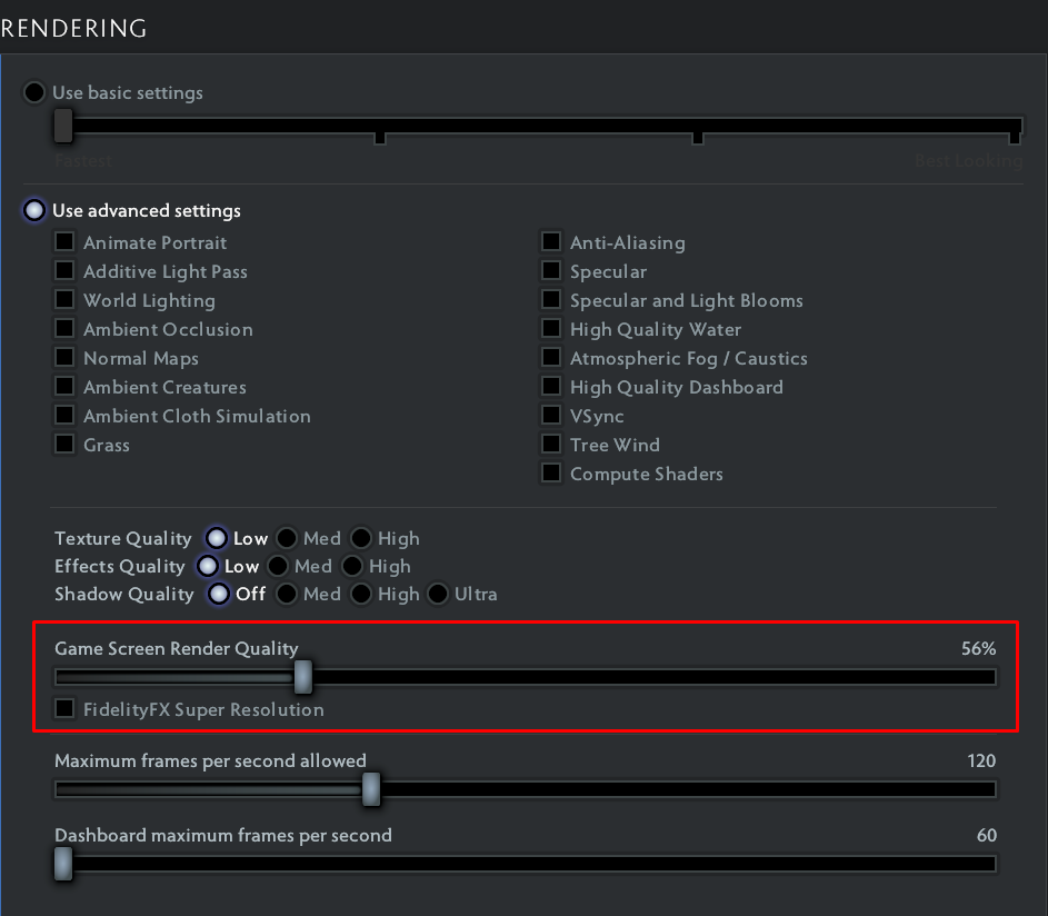 Dota 2 Video Settings (Image via Valve)