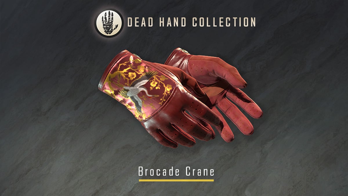 Gloves Brocade Crane