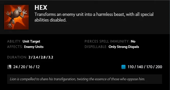lion hex dota 2