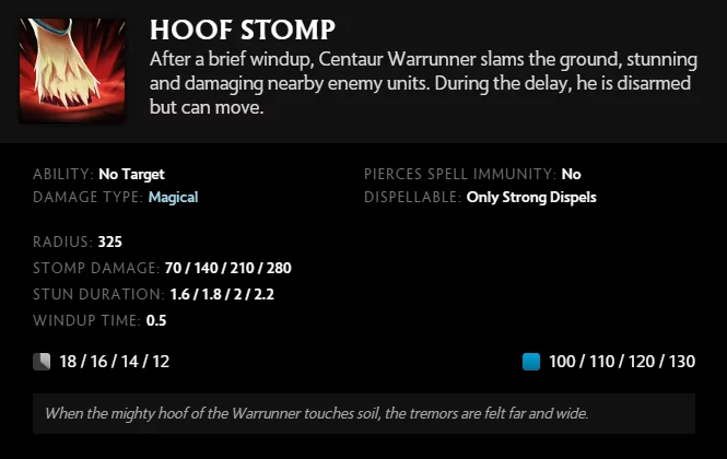 hoof stomp centaur warrunner dota 2