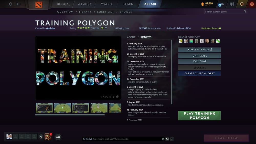 poligon pelatihan dota 2